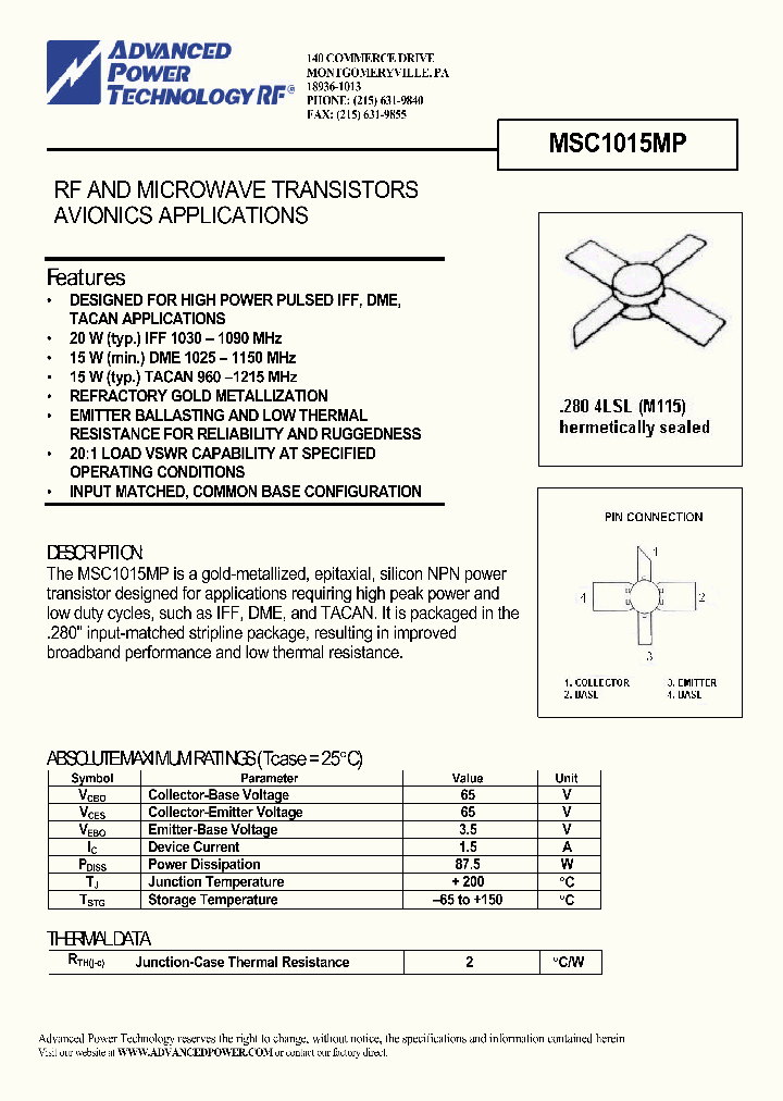 MSC1015MP_647547.PDF Datasheet