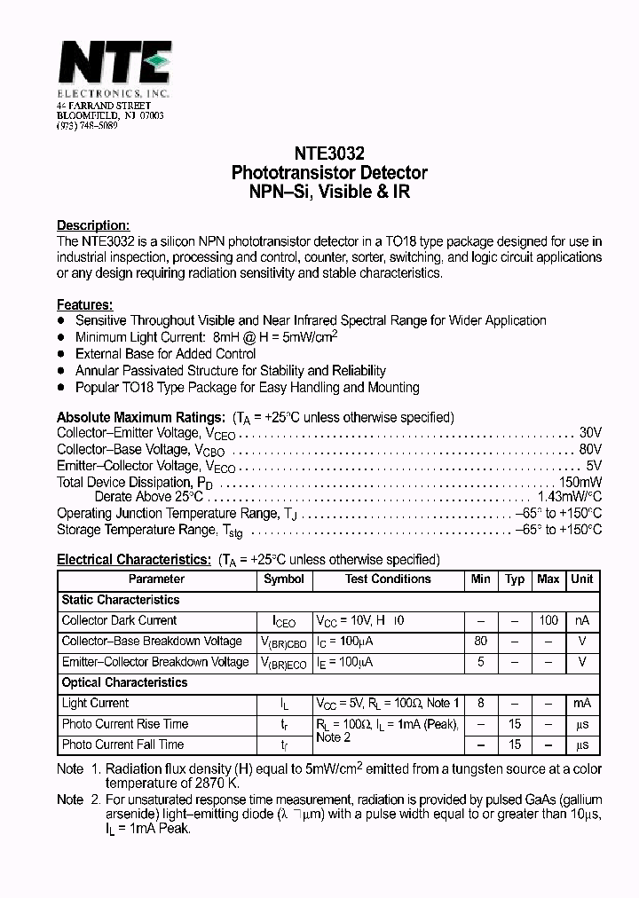 NTE3032_710361.PDF Datasheet