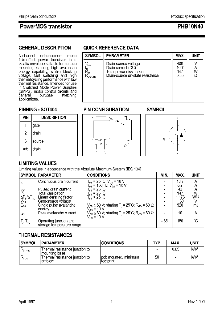 PHB10N40_743588.PDF Datasheet