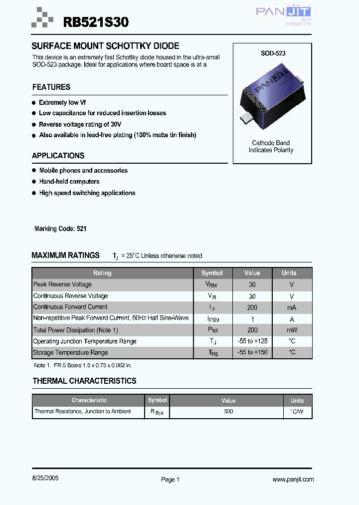 RB521S30TR13_731467.PDF Datasheet