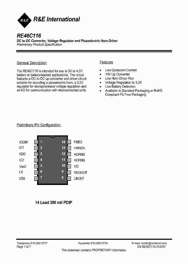 RE46C116_734478.PDF Datasheet