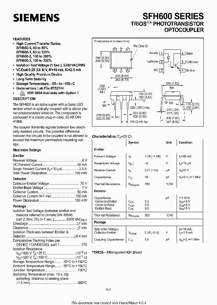 SFH600_604022.PDF Datasheet