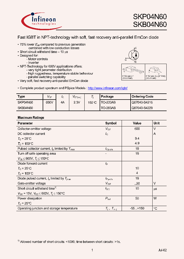 SKB04N60_269110.PDF Datasheet