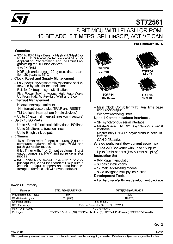 ST72561_560496.PDF Datasheet