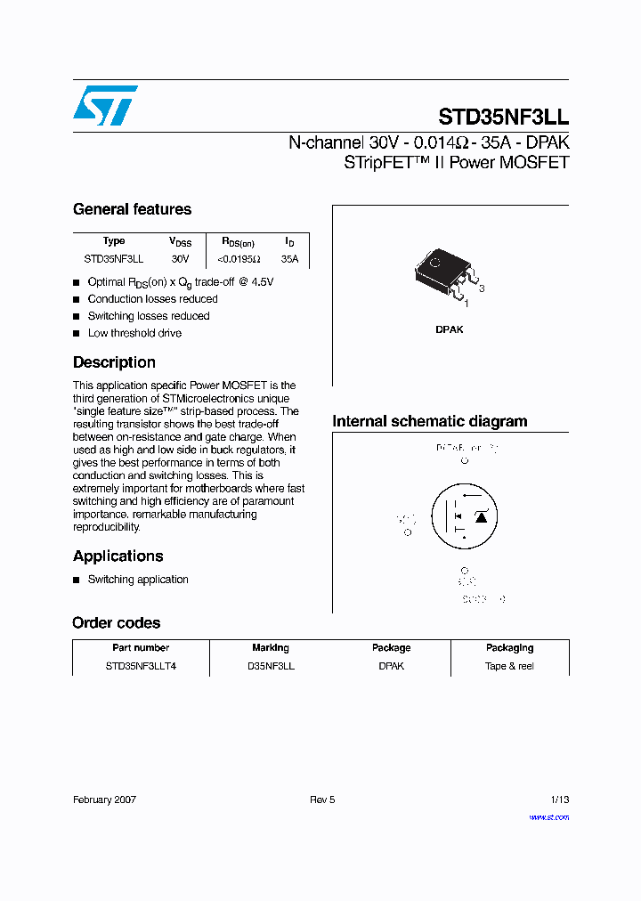 STD35NF3LL07_739251.PDF Datasheet