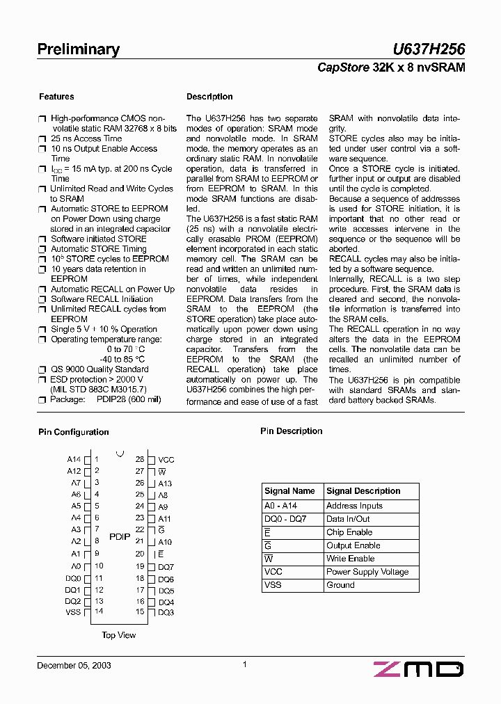 U637H256_617480.PDF Datasheet