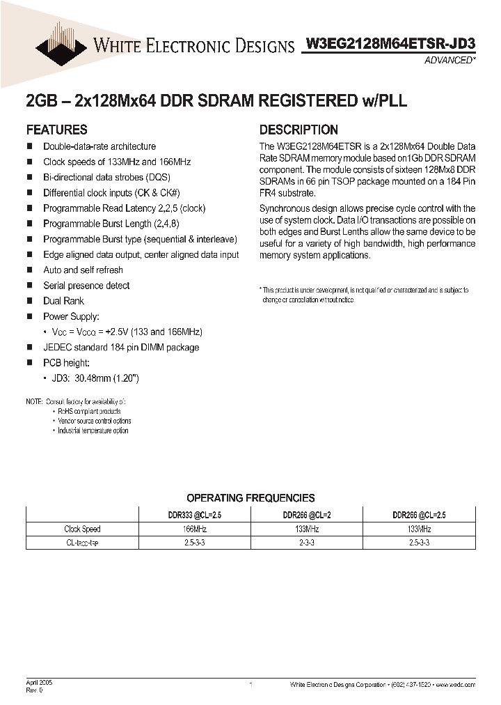 W3EG2128M64ETSR335JD3XG_652886.PDF Datasheet