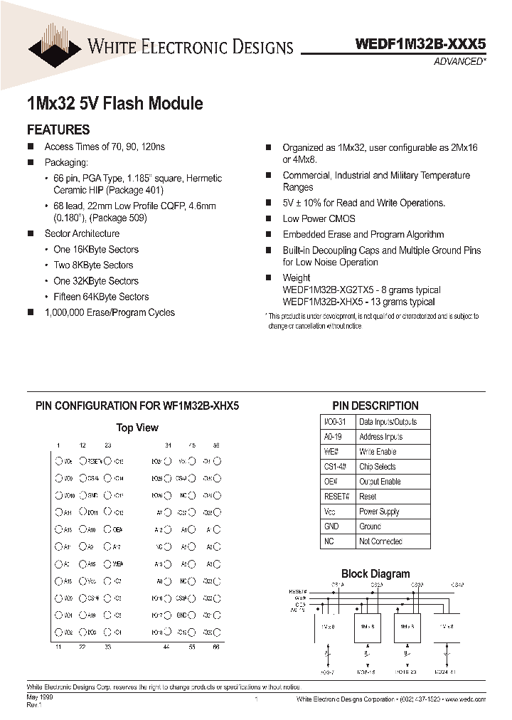 WEDF1M32B-XXX5_652178.PDF Datasheet