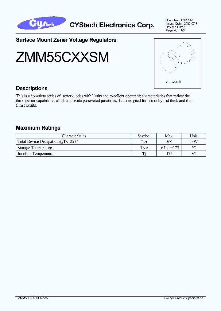 ZMM55C3V0_658286.PDF Datasheet