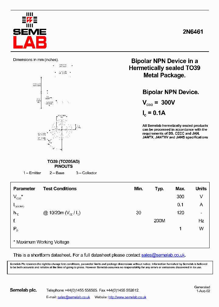 SF2N6461_947672.PDF Datasheet