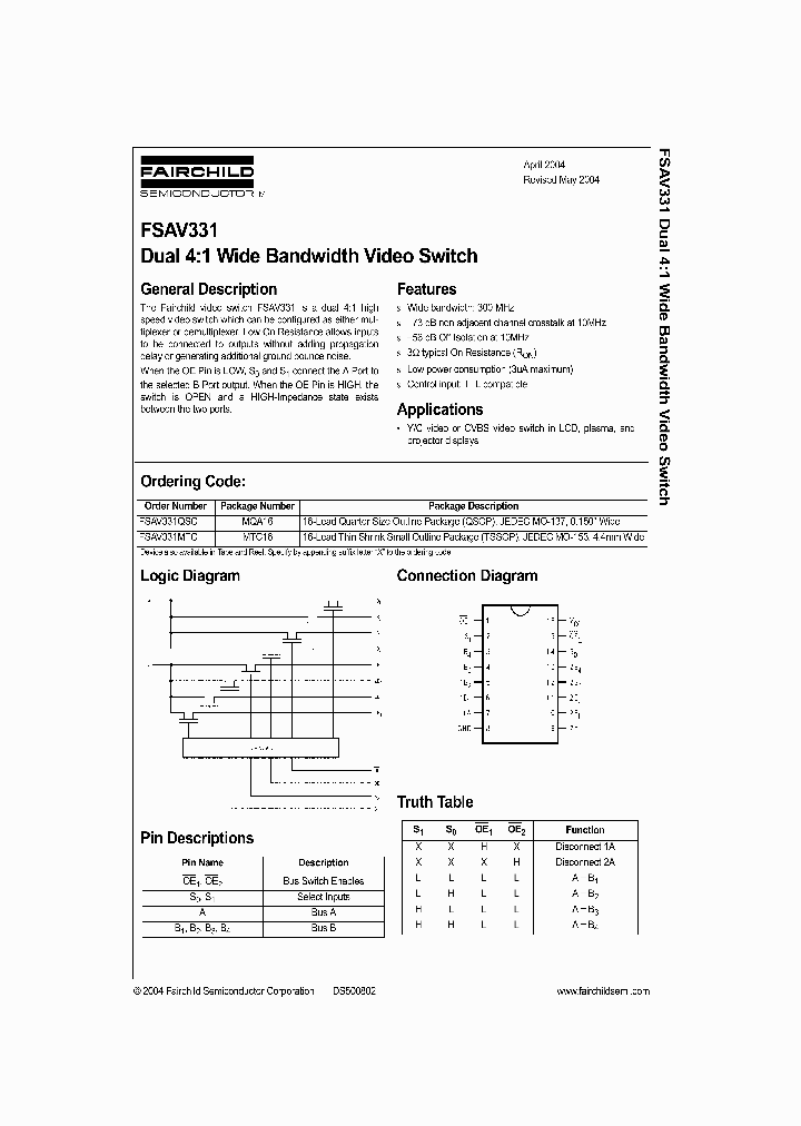 FSAV331_1018391.PDF Datasheet