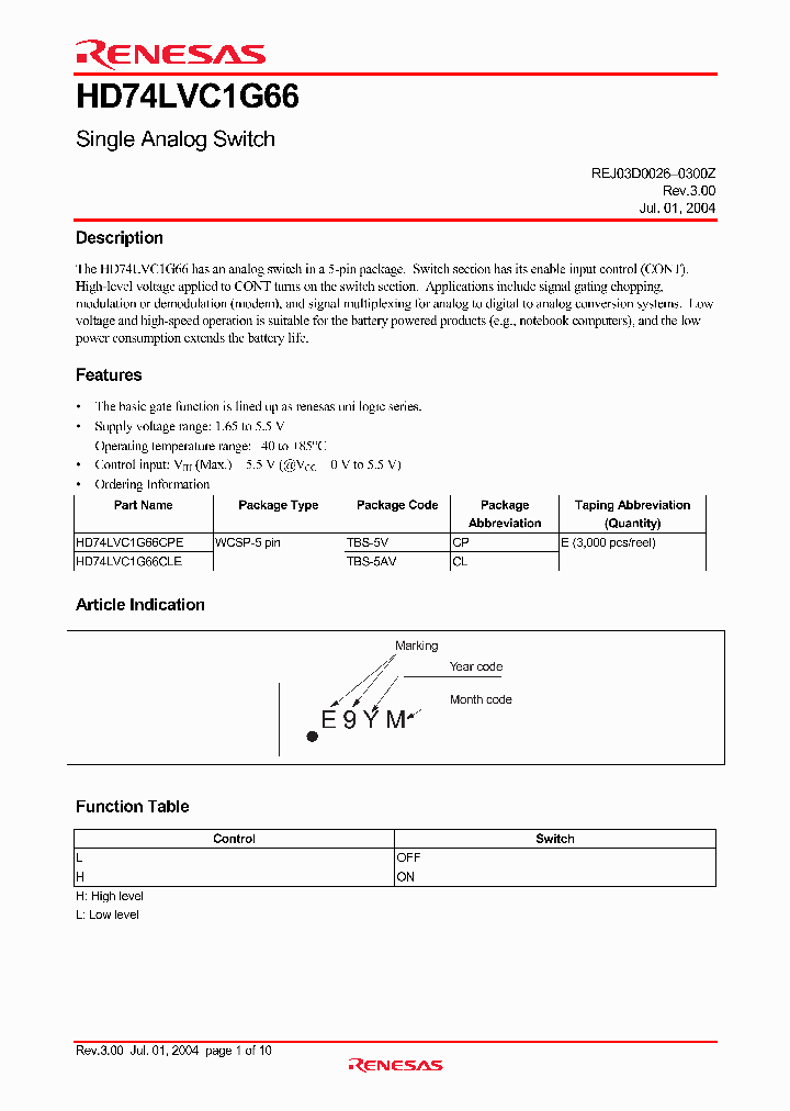 HD74LVC1G66CPE_663766.PDF Datasheet