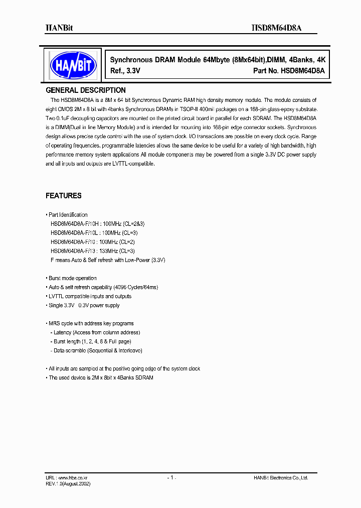 HSD8M64D8A_630092.PDF Datasheet