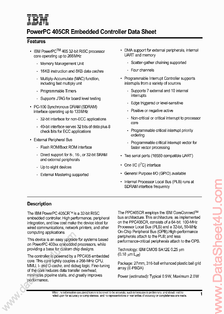 IBM25PPC405CR_825734.PDF Datasheet