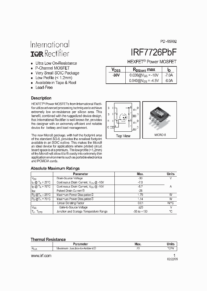 IRF7726PBF_709459.PDF Datasheet