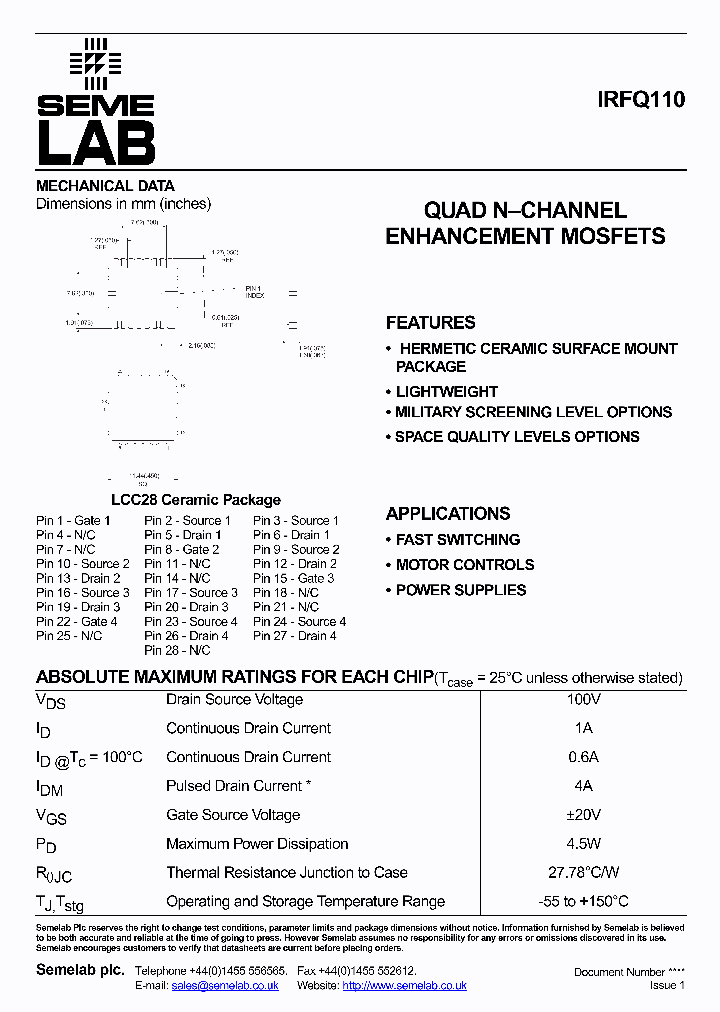 IRFQ110_738144.PDF Datasheet