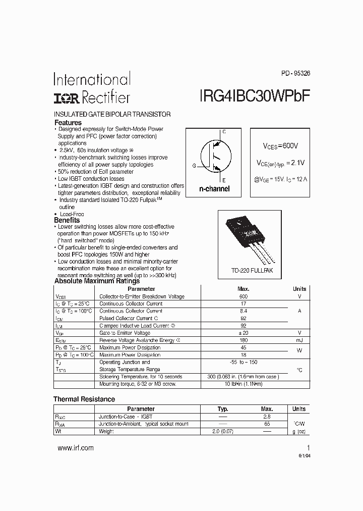 IRG4IBC30WPBF_605173.PDF Datasheet