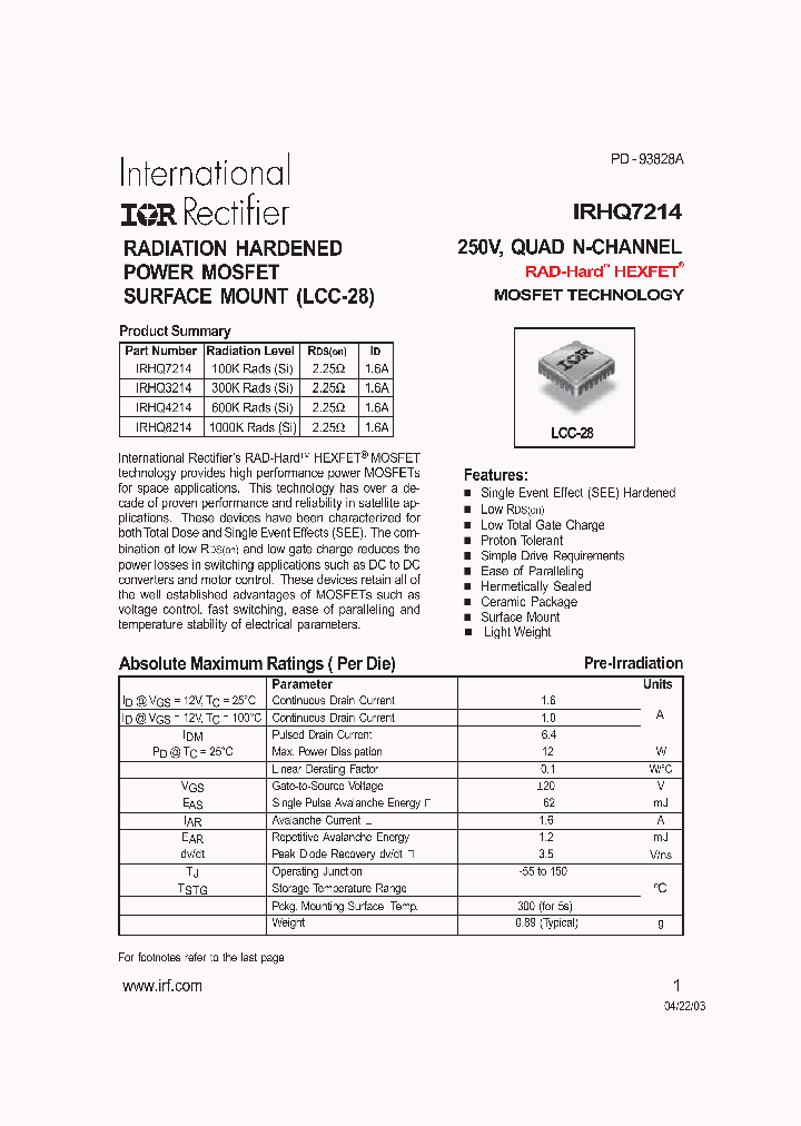 IRHQ8214_663715.PDF Datasheet