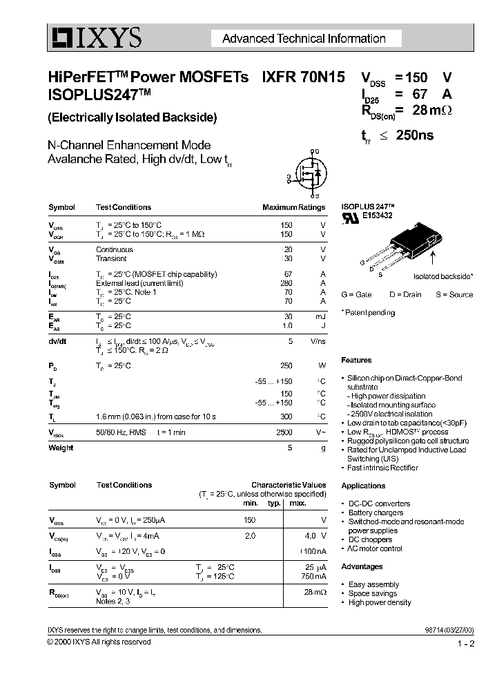 IXFR70N15_660179.PDF Datasheet