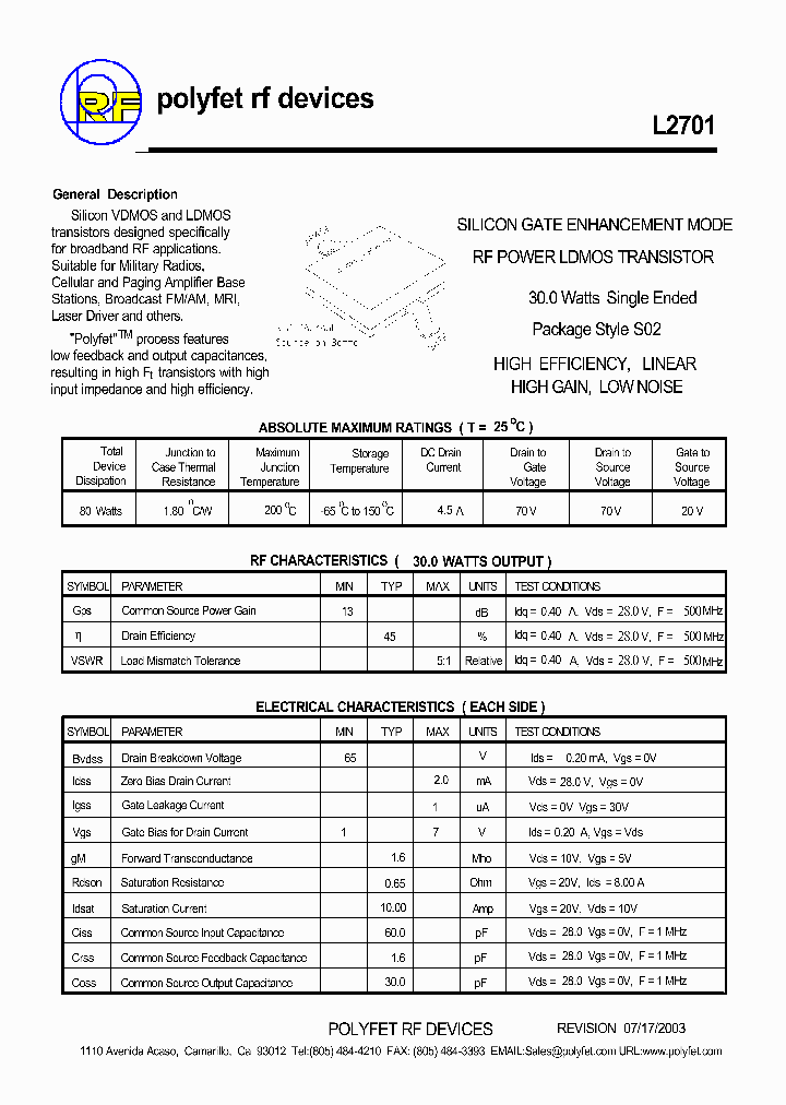 L2701_809814.PDF Datasheet