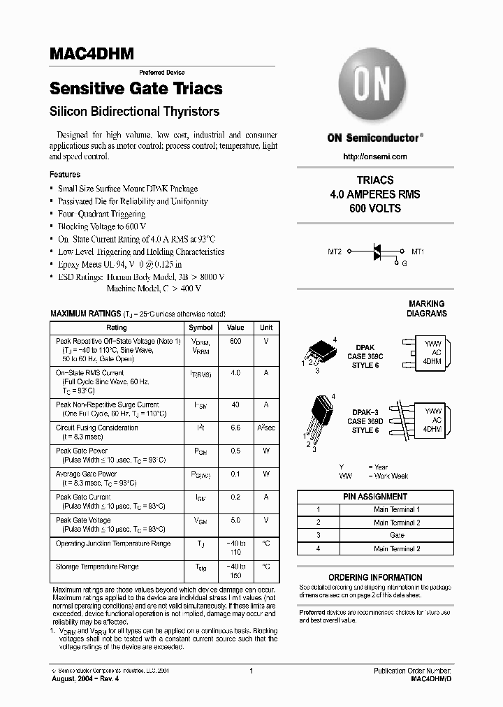 MAC4DHM_741558.PDF Datasheet