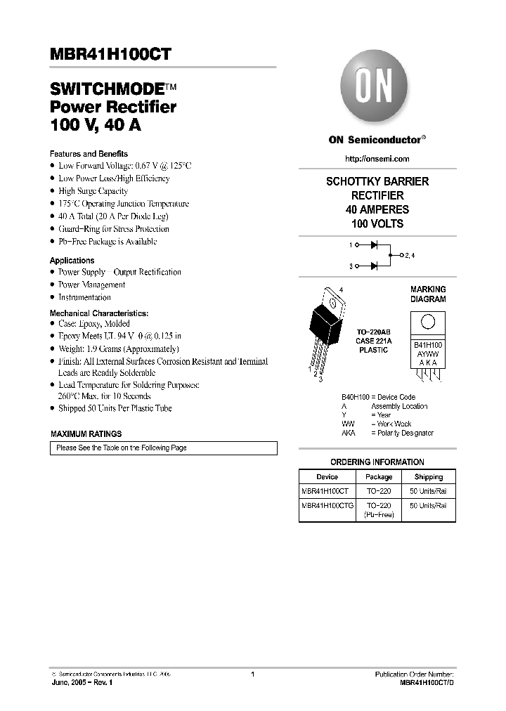 MBR41H100CT_741623.PDF Datasheet