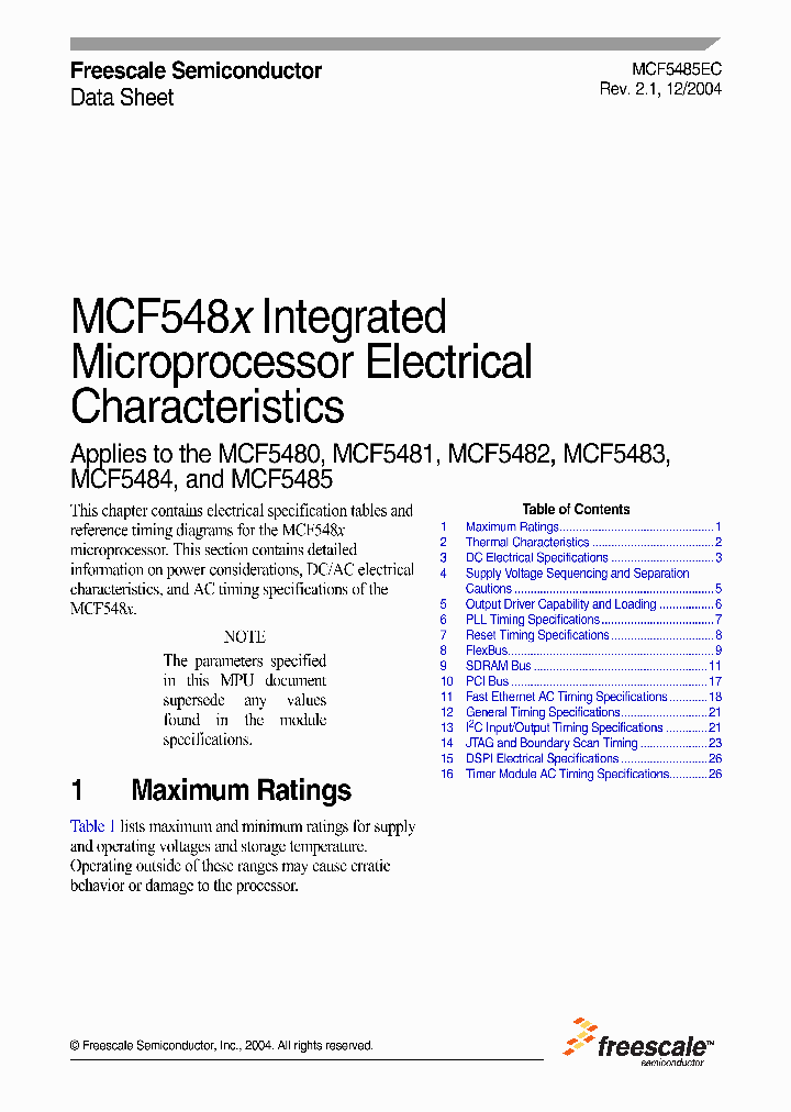 MCF5480_623061.PDF Datasheet