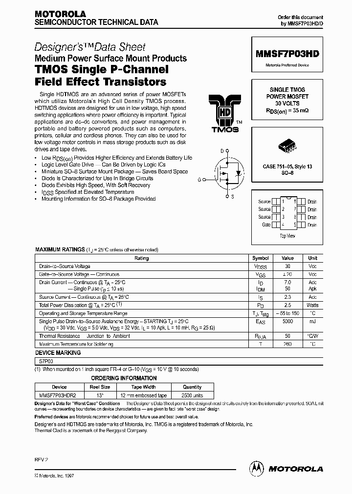 MMSF7P03HD_1012459.PDF Datasheet