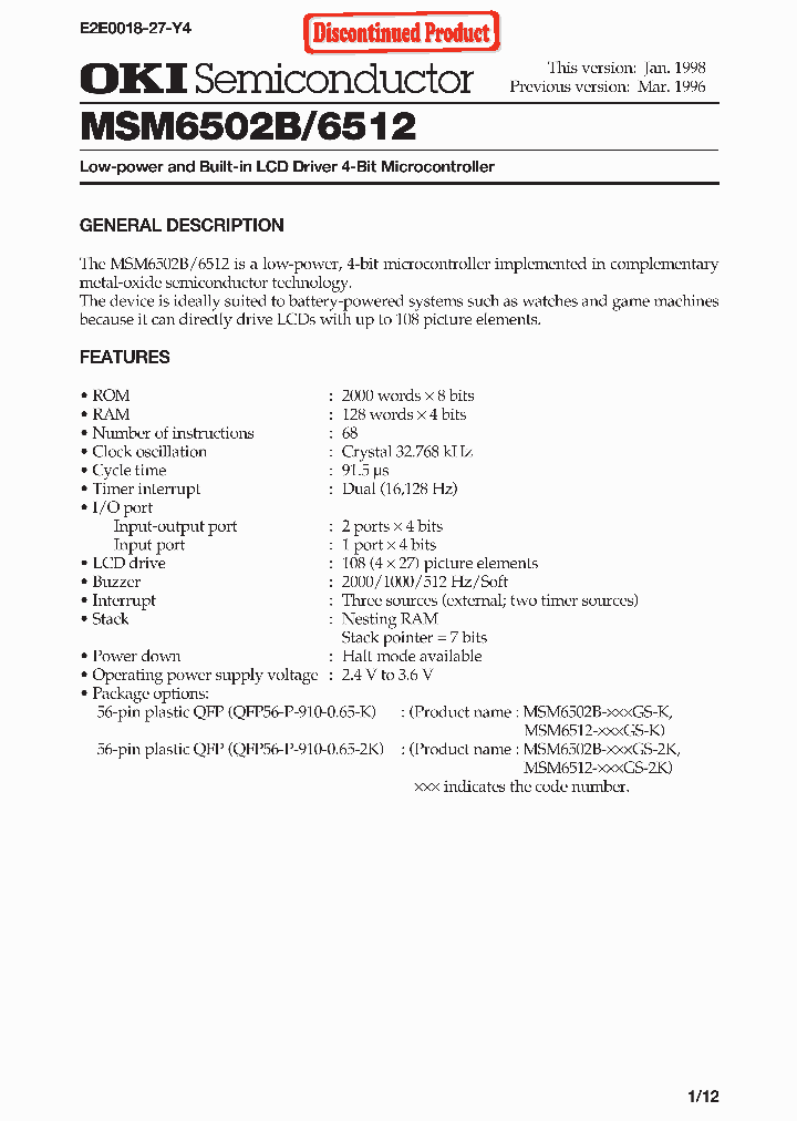MSM6502B_723523.PDF Datasheet