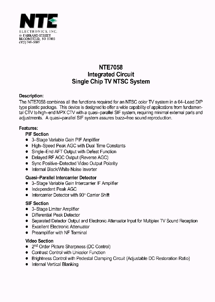 NTE7058_871382.PDF Datasheet