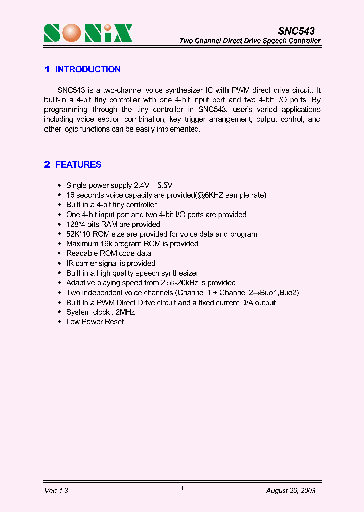 SNC543_960261.PDF Datasheet