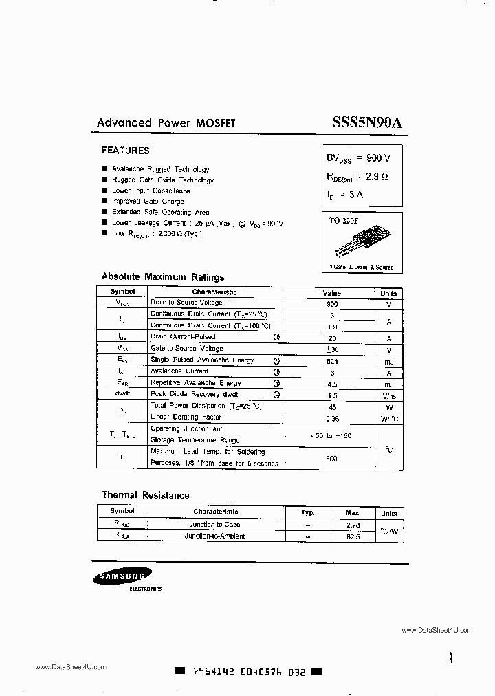 SSS5N90A_837115.PDF Datasheet