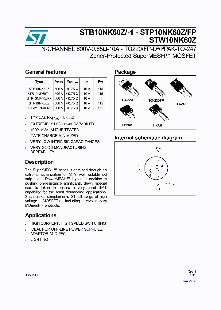 STP10NK60ZFP_931863.PDF Datasheet