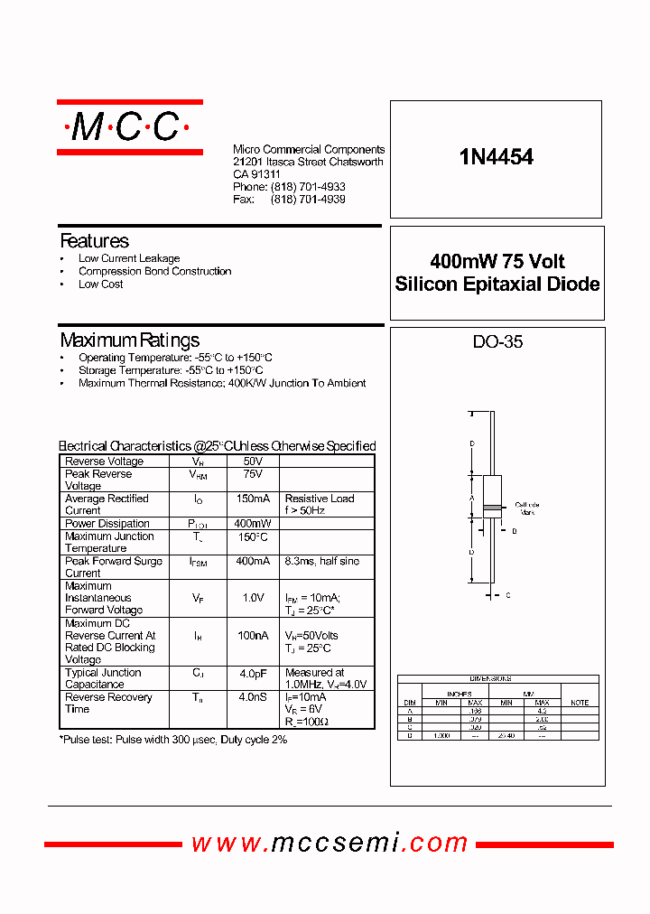 1N4454_1191810.PDF Datasheet