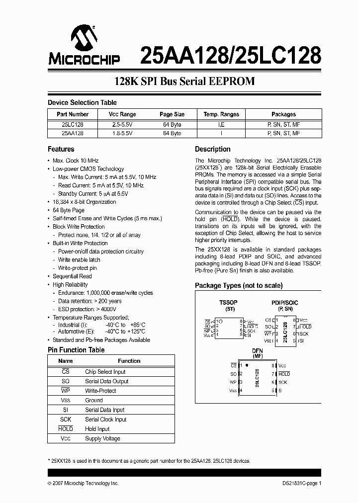 25LC128T-IST_1193230.PDF Datasheet