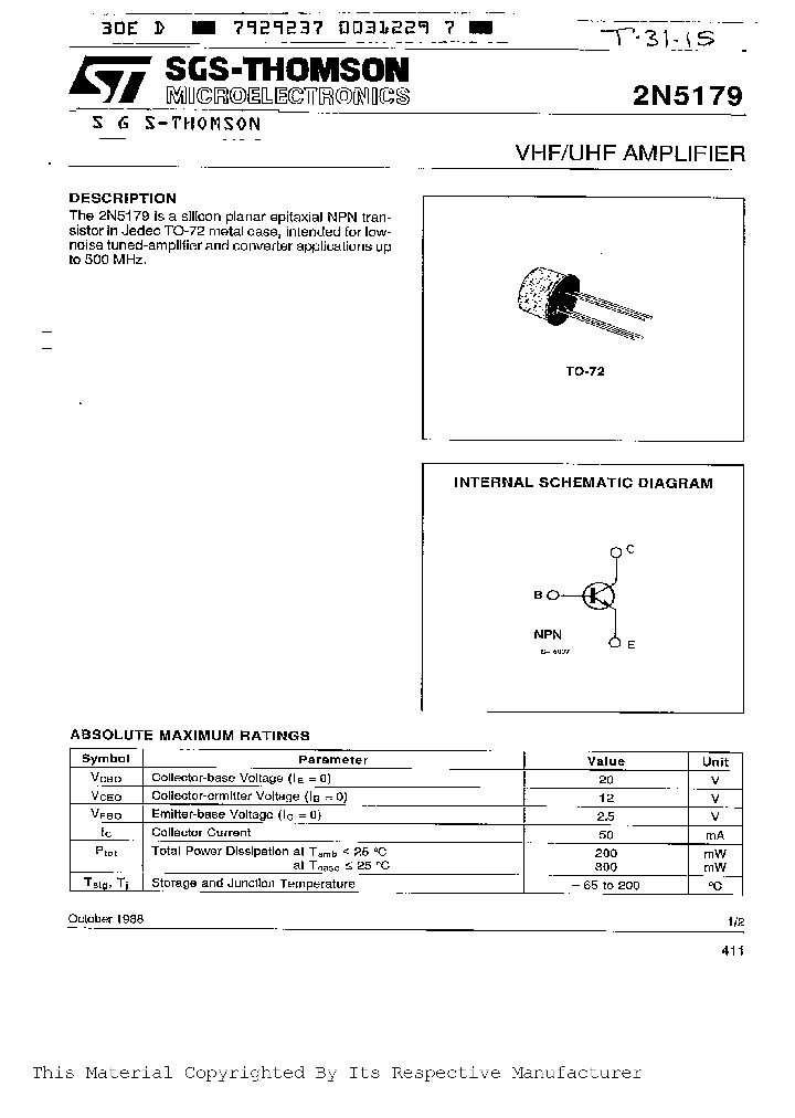 2N5179_1046536.PDF Datasheet