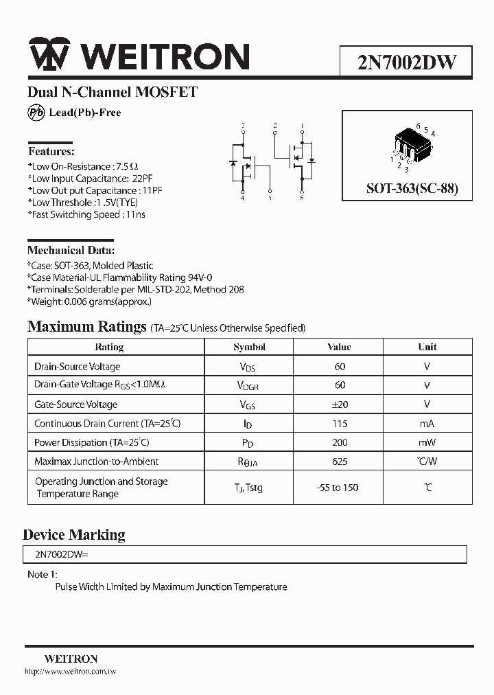 2N7002DW_1194405.PDF Datasheet