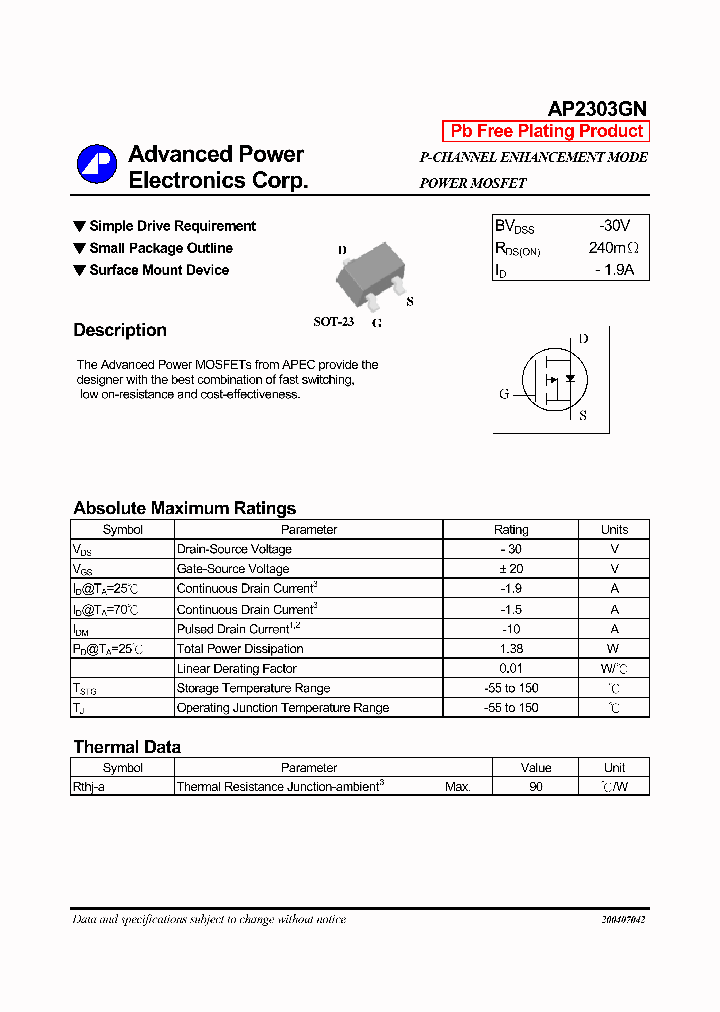 AP2303GN_1210490.PDF Datasheet