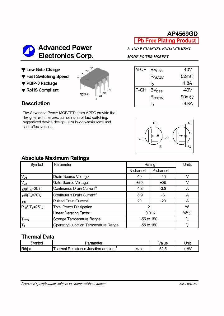 AP4569GD_1168563.PDF Datasheet