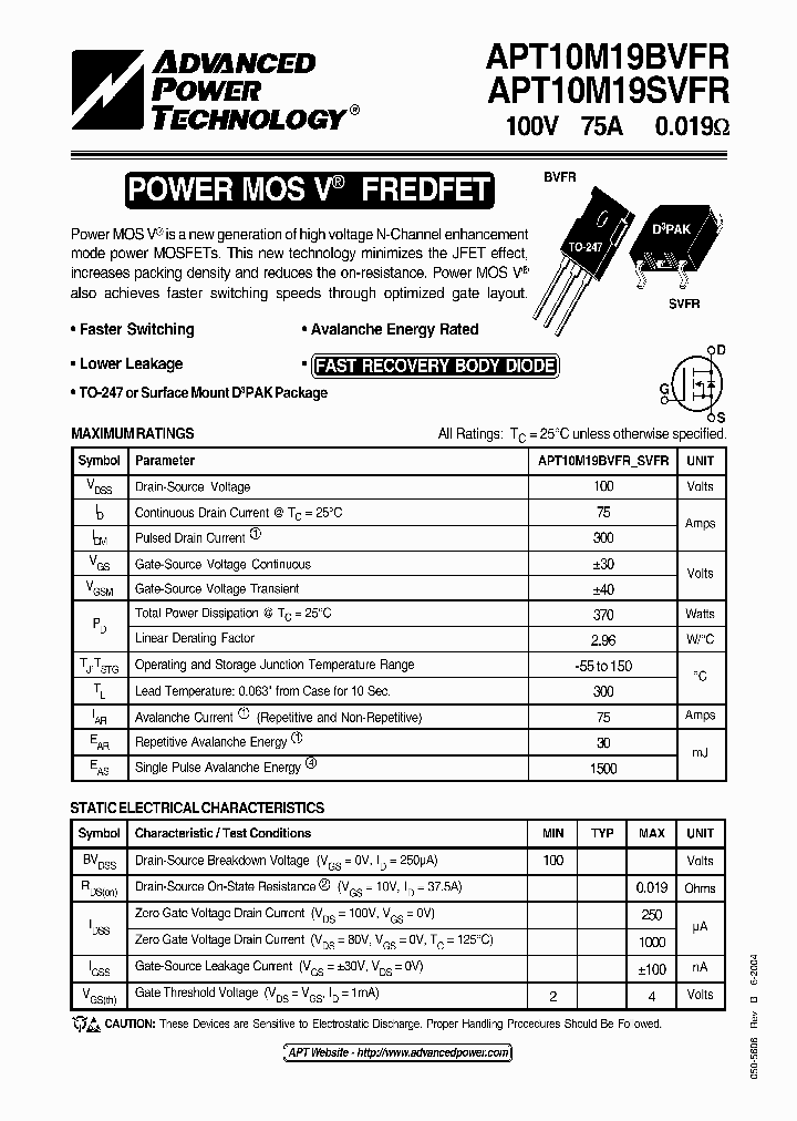 APT10M19SVFR_1211309.PDF Datasheet