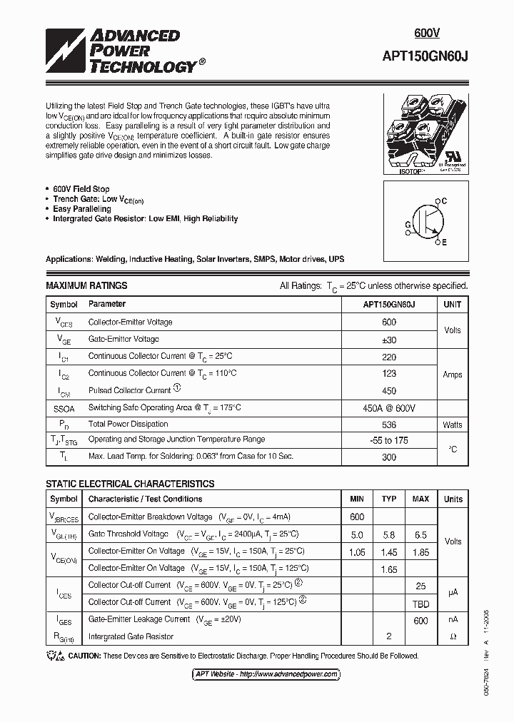 APT150GN60J_1211356.PDF Datasheet