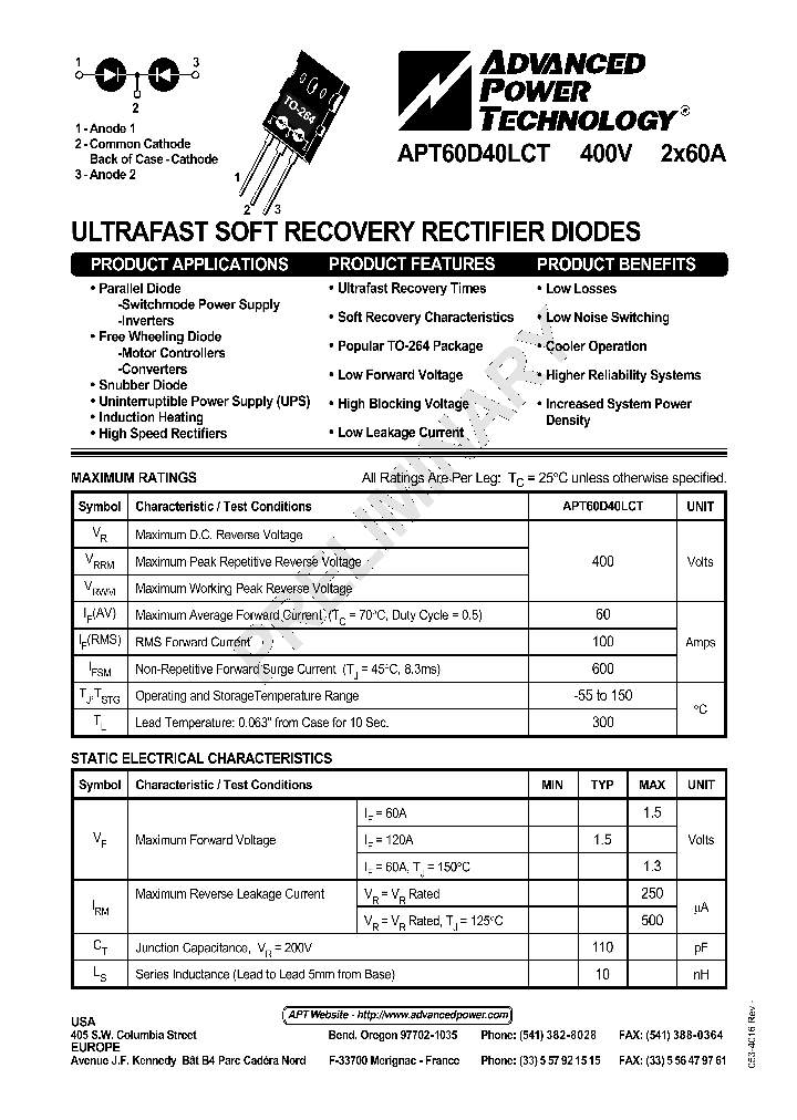 APT60D40LCT_1211879.PDF Datasheet