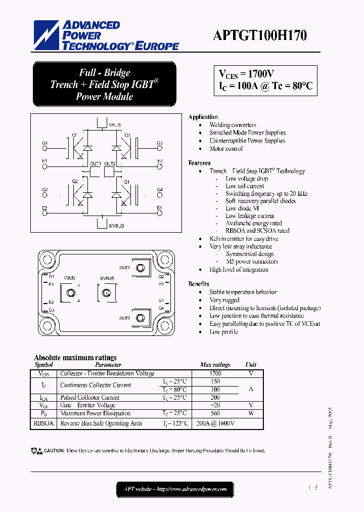 APTGT100H170_1212297.PDF Datasheet