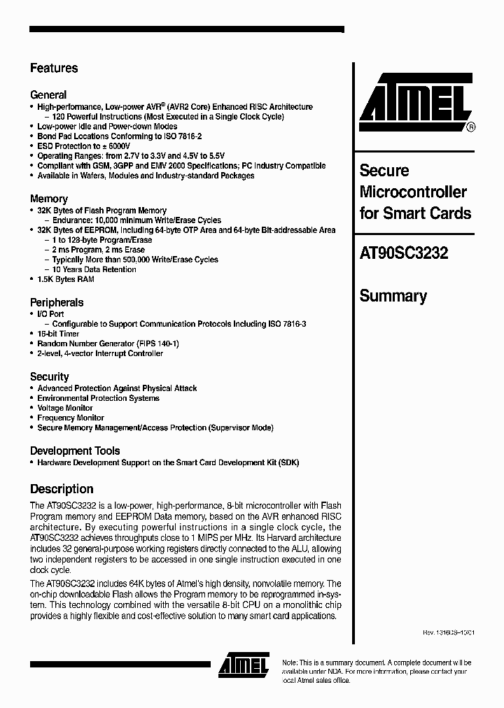 AT90SC3232_1020493.PDF Datasheet