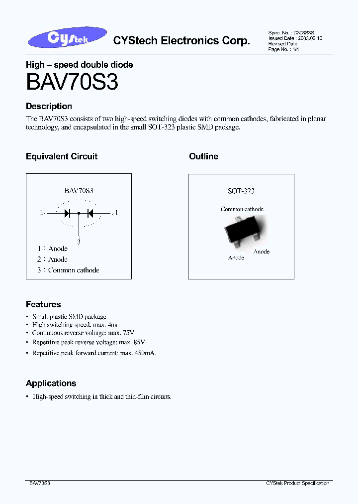 BAV70S3_1217543.PDF Datasheet
