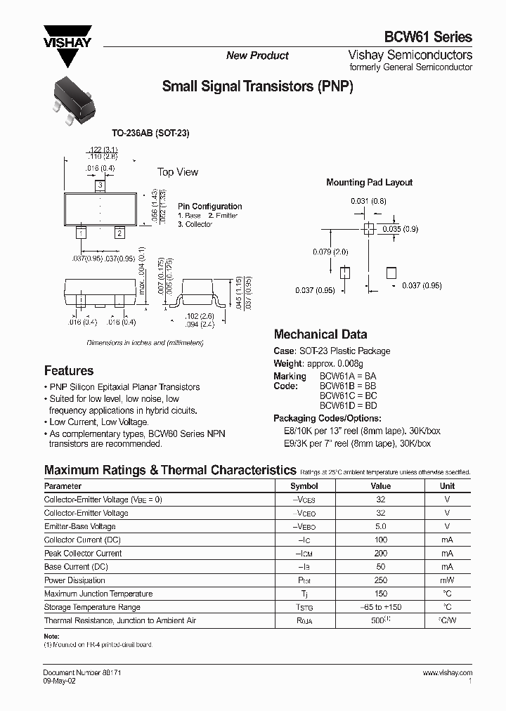 BCW61_1119009.PDF Datasheet