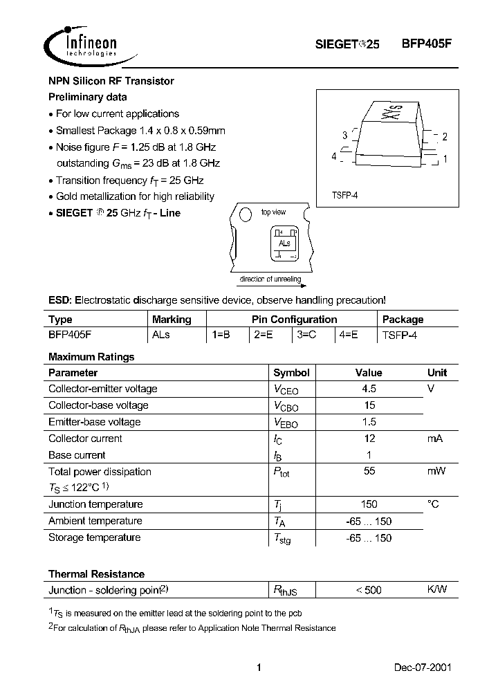 BFP405F_1219195.PDF Datasheet