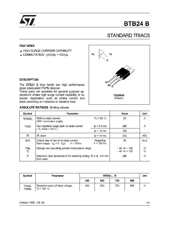 BTB24B_1221174.PDF Datasheet