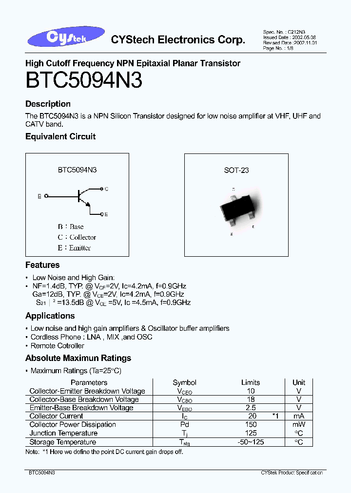 BTC5094N3_1221197.PDF Datasheet