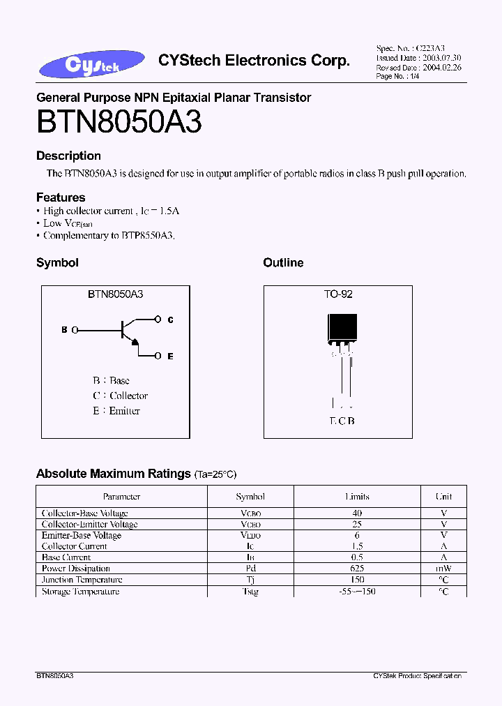 BTN8050A3_1221333.PDF Datasheet